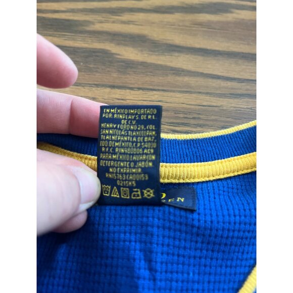 Polo Ralph Lauren blue yellow long sleeved V-neck shirt size Small - Picture 4 of 4